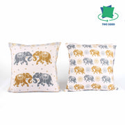 Both Side Block Print Elephant Cushion Cover Set of 2